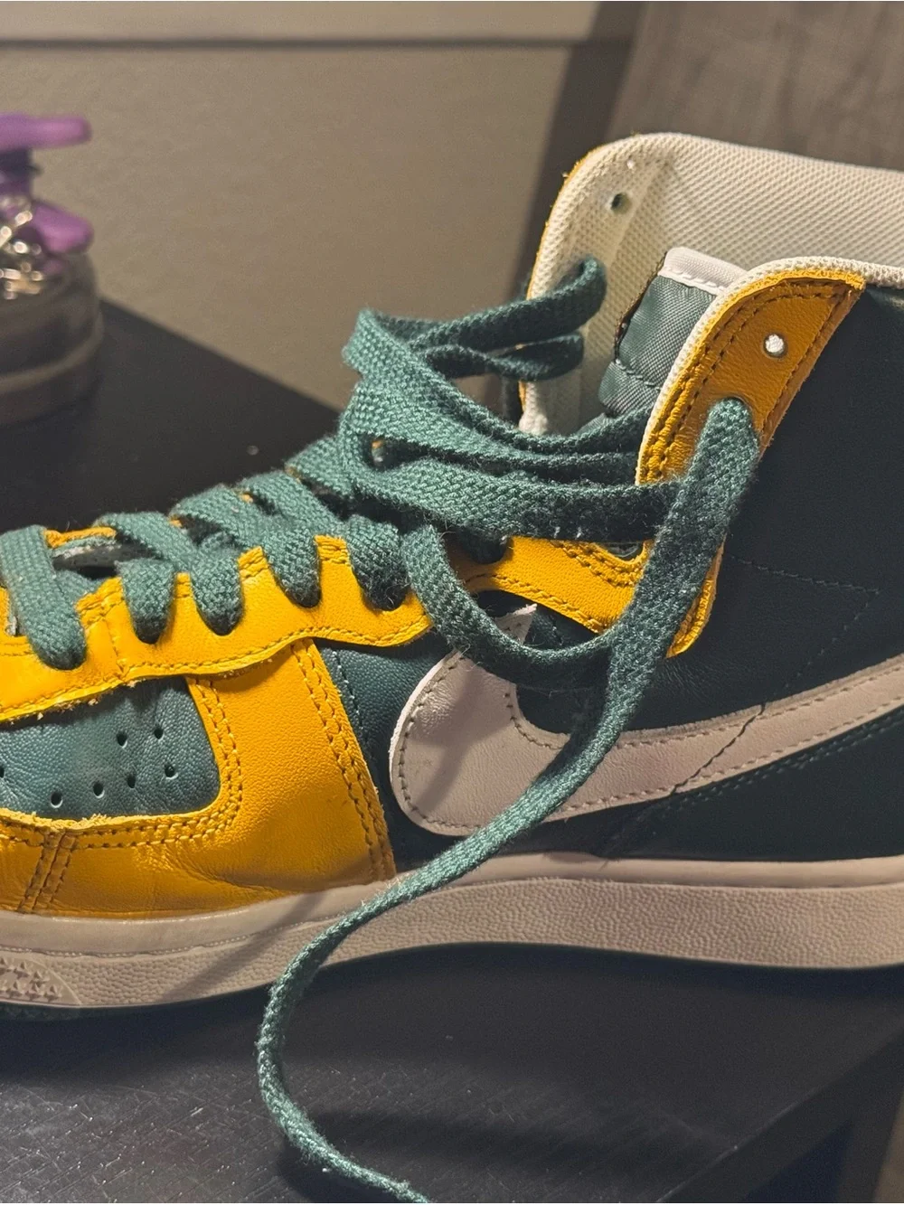 Nike Terminator High Seattle Super Sonics Men’s Green and Yellow